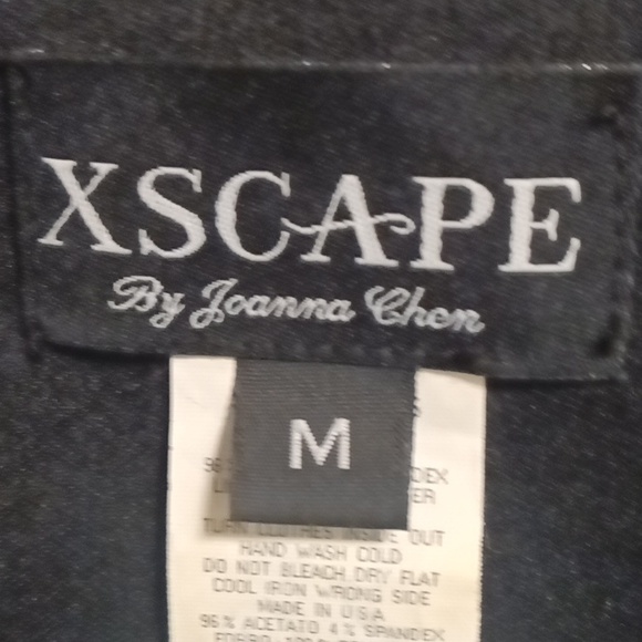 FINAL PRICE NWOT XSCAPE black/white silver 2-pc pattern designed jacket set - Picture 1 of 13